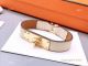 Best Copy Hermes Orange Calf Leather Bracelet & Gold Clip (4)_th.jpg